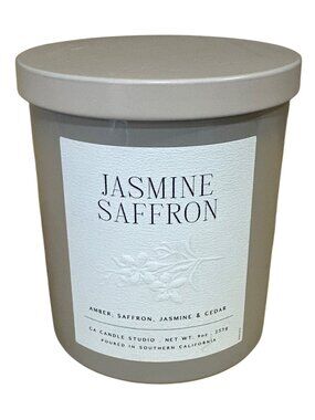 Leoben Company Jasmine Saffron Candle 9 Oz 1 Wick White Soy Wax Made In USA